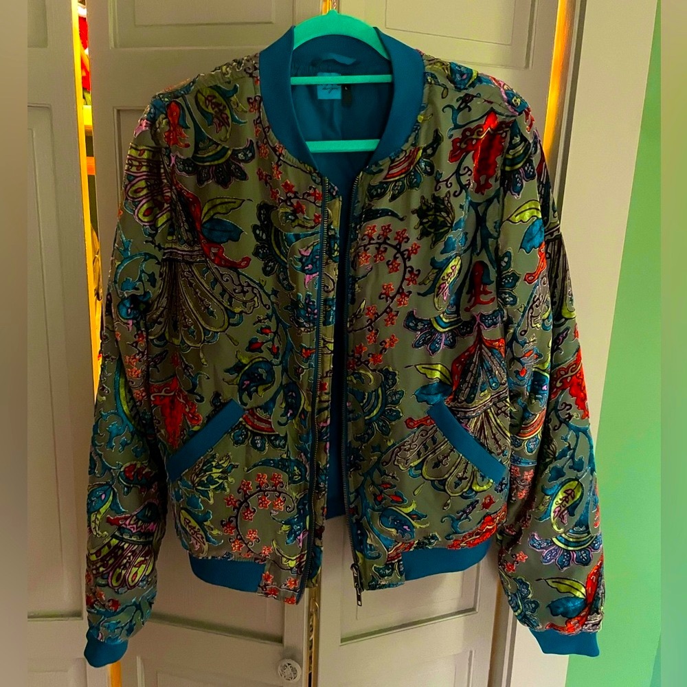 KAS Designs Women's Velvet Patterned Zip up